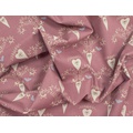 Ткань Gütermann Pemberley (орнамент с птичками на темно-розовом) - Фото №1