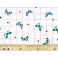 Ткань Gütermann Summer Loft (голубые бабочки/светло-розовая клетка) 