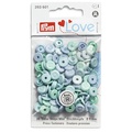 Кнопки Prym Love  "Color Snaps Mini" 9мм, круглые с имитацией стежка, голубые, мятные 