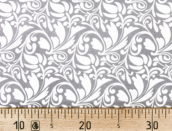 Ткань Gütermann Long Island (серый/белые цветы) 