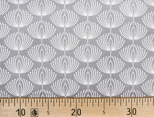 Ткань Gütermann Long Island (серый/белые одуванчики) 