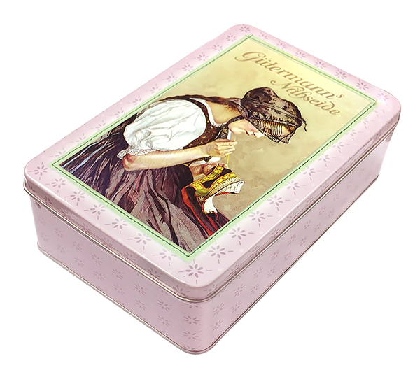 Металлическая коробка Gütermann, серия Nostalgic, розовая, 20х12,8х5,5см 