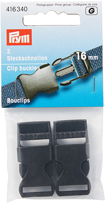 Пряжки-застежки для сумок и рюкзаков черные пластмассовые 16мм 2шт 