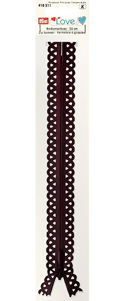 Молния Prym Love S11 декоративная потайная 20 см темно-коричневая 