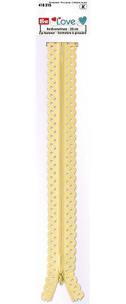 Молния Prym Love S11 декоративная потайная 20 см светло-желтая 
