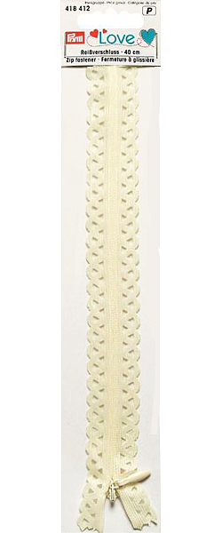 Молния Prym Love S11 декоративная потайная 40 см натурально-белая 